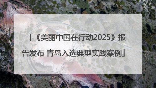 《美丽中国在行动2025》报告发布 青岛入选典型实践案例