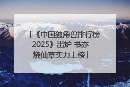 《中国独角兽排行榜2025》出炉 书亦烧仙草实力上榜