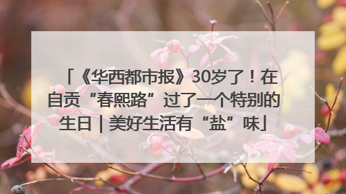 《华西都市报》30岁了！在自贡“春熙路”过了一个特别的生日｜美好生活有“盐”味