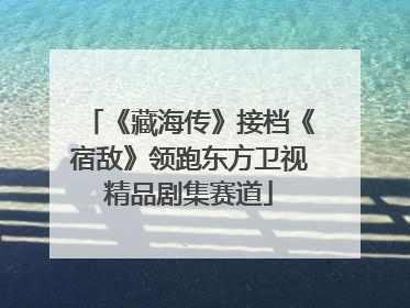 《藏海传》接档《宿敌》领跑东方卫视精品剧集赛道