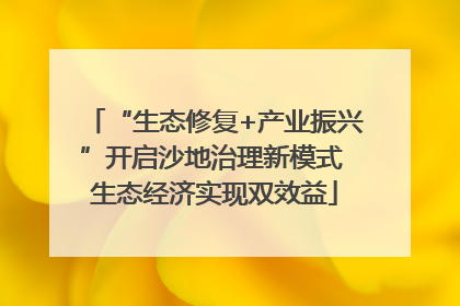 “生态修复+产业振兴”开启沙地治理新模式 生态经济实现双效益