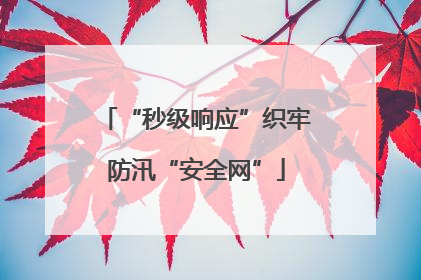 “秒级响应”织牢防汛“安全网”