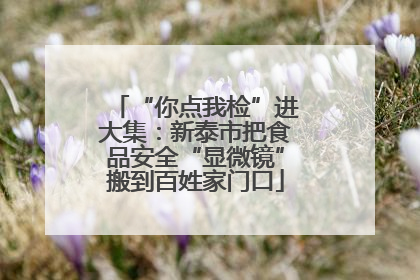 “你点我检”进大集：新泰市把食品安全“显微镜”搬到百姓家门口