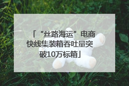 “丝路海运”电商快线集装箱吞吐量突破10万标箱