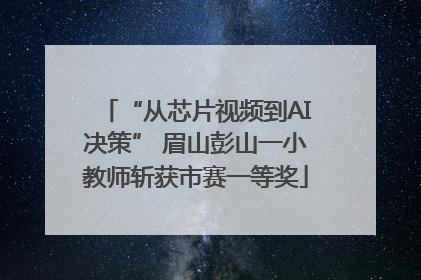 “从芯片视频到AI决策” 眉山彭山一小教师斩获市赛一等奖