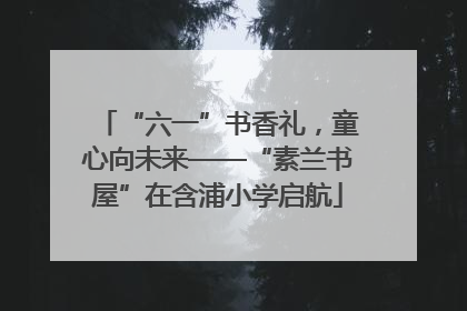 “六一”书香礼，童心向未来——“素兰书屋”在含浦小学启航