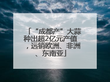 “成都产”大蒜种出超2亿元产值，远销欧洲、非洲、东南亚