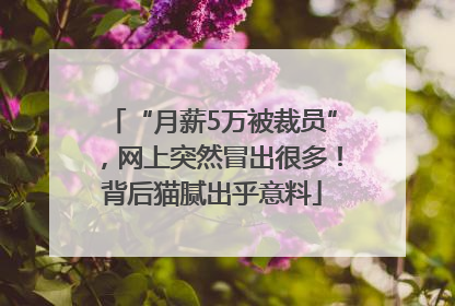 “月薪5万被裁员”，网上突然冒出很多！背后猫腻出乎意料