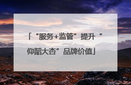 “服务+监管”提升“仰韶大杏”品牌价值
