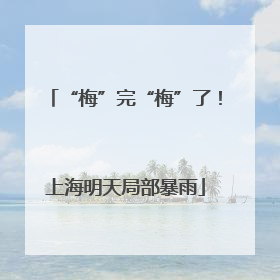 “梅”完“梅”了！上海明天局部暴雨