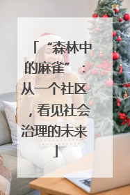 “森林中的麻雀”：从一个社区，看见社会治理的未来