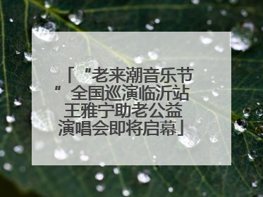 “老来潮音乐节”全国巡演临沂站 王雅宁助老公益演唱会即将启幕