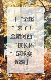“金超”来了！金陵河西“校长杯”足球赛超燃
