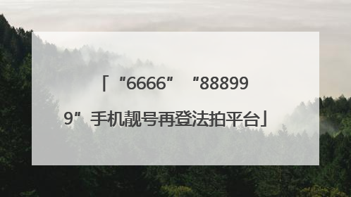 “6666”“888999”手机靓号再登法拍平台