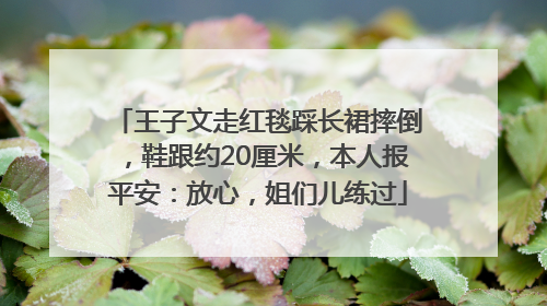 王子文走红毯踩长裙摔倒，鞋跟约20厘米，本人报平安：放心，姐们儿练过