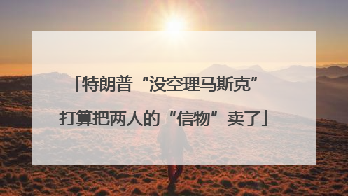 特朗普“没空理马斯克” 打算把两人的“信物”卖了
