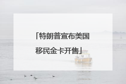 特朗普宣布美国移民金卡开售