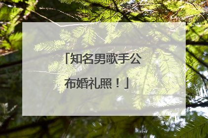 知名男歌手公布婚礼照！