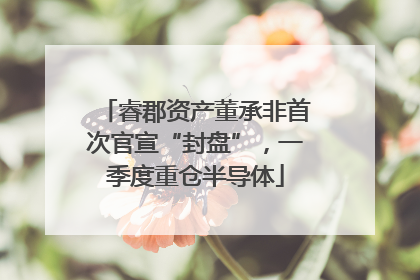 睿郡资产董承非首次官宣“封盘”，一季度重仓半导体
