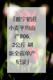 睢宁稻茬小麦平均亩产806.2公斤 刷新全省单产纪录