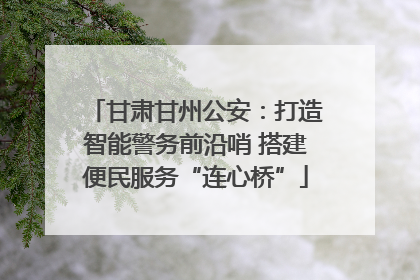 甘肃甘州公安：打造智能警务前沿哨 搭建便民服务“连心桥”