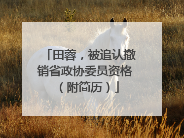 田蓉，被追认撤销省政协委员资格（附简历）