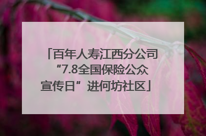 百年人寿江西分公司“7.8全国保险公众宣传日”进何坊社区