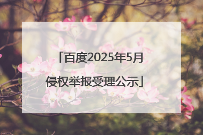 百度2025年5月侵权举报受理公示