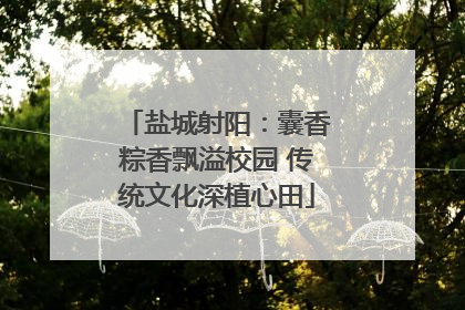 盐城射阳：囊香粽香飘溢校园 传统文化深植心田