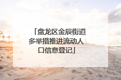 盘龙区金辰街道多举措推进流动人口信息登记