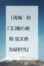 禹城：校门口暖心救助 见义勇为显担当