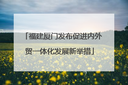 福建厦门发布促进内外贸一体化发展新举措