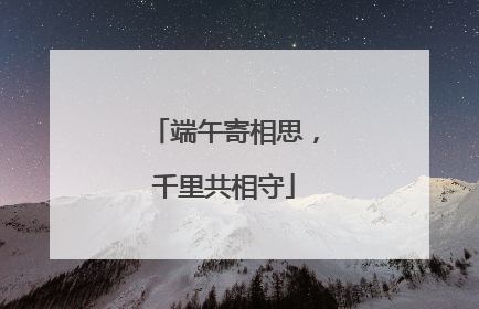 端午寄相思，千里共相守