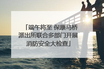 端午将至 保康马桥派出所联合多部门开展消防安全大检查