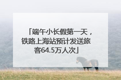 端午小长假第一天，铁路上海站预计发送旅客64.5万人次