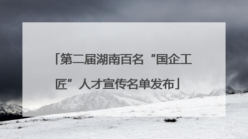 第二届湖南百名“国企工匠”人才宣传名单发布