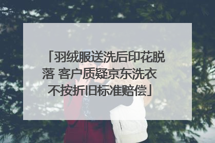 羽绒服送洗后印花脱落 客户质疑京东洗衣不按折旧标准赔偿