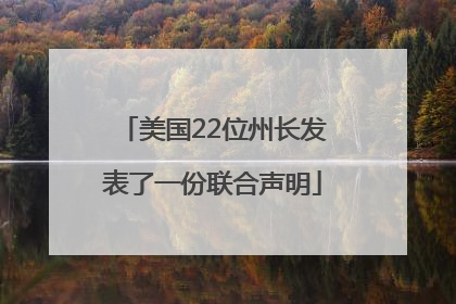 美国22位州长发表了一份联合声明