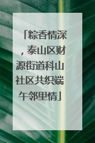 粽香情深，泰山区财源街道科山社区共织端午邻里情