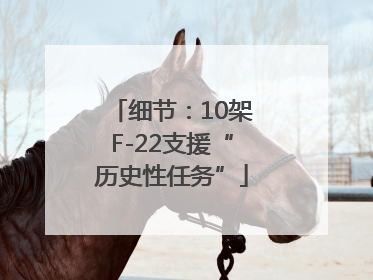 细节：10架F-22支援“历史性任务”