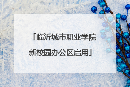 临沂城市职业学院新校园办公区启用