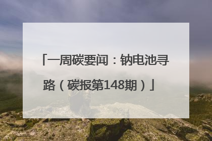 一周碳要闻：钠电池寻路（碳报第148期）