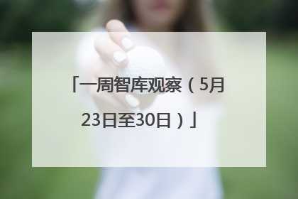 一周智库观察（5月23日至30日）