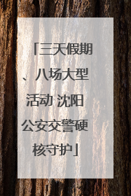 三天假期、八场大型活动 沈阳公安交警硬核守护