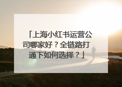 上海小红书运营公司哪家好？全链路打通下如何选择？