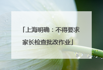 上海明确：不得要求家长检查批改作业