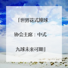 世界花式撞球协会主席：中式九球未来可期