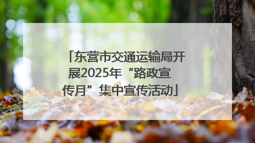 东营市交通运输局开展2025年“路政宣传月”集中宣传活动