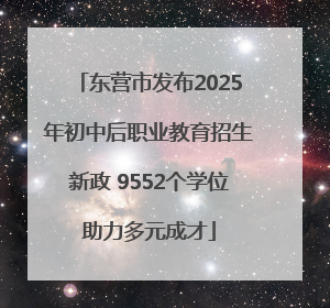 东营市发布2025年初中后职业教育招生新政 9552个学位助力多元成才