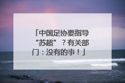 中国足协要指导“苏超”？有关部门：没有的事！